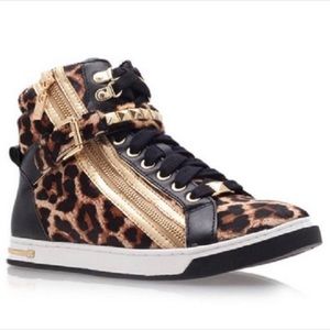 Michael Kors studded cheetah high top sneaker